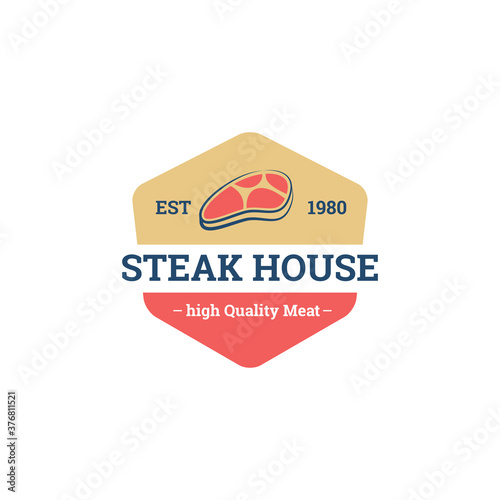 Steak House vintage Label, logo design template
