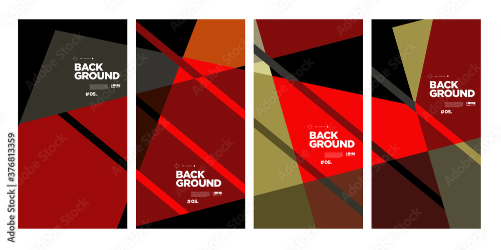 Vector red and black geometric for banner and social media story