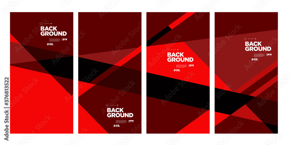 Vector red and black geometric for banner and social media story