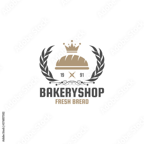 Retro fast food Bakery badge logo design. Perfect for modern hipster burger joints. Vector Illustrtion