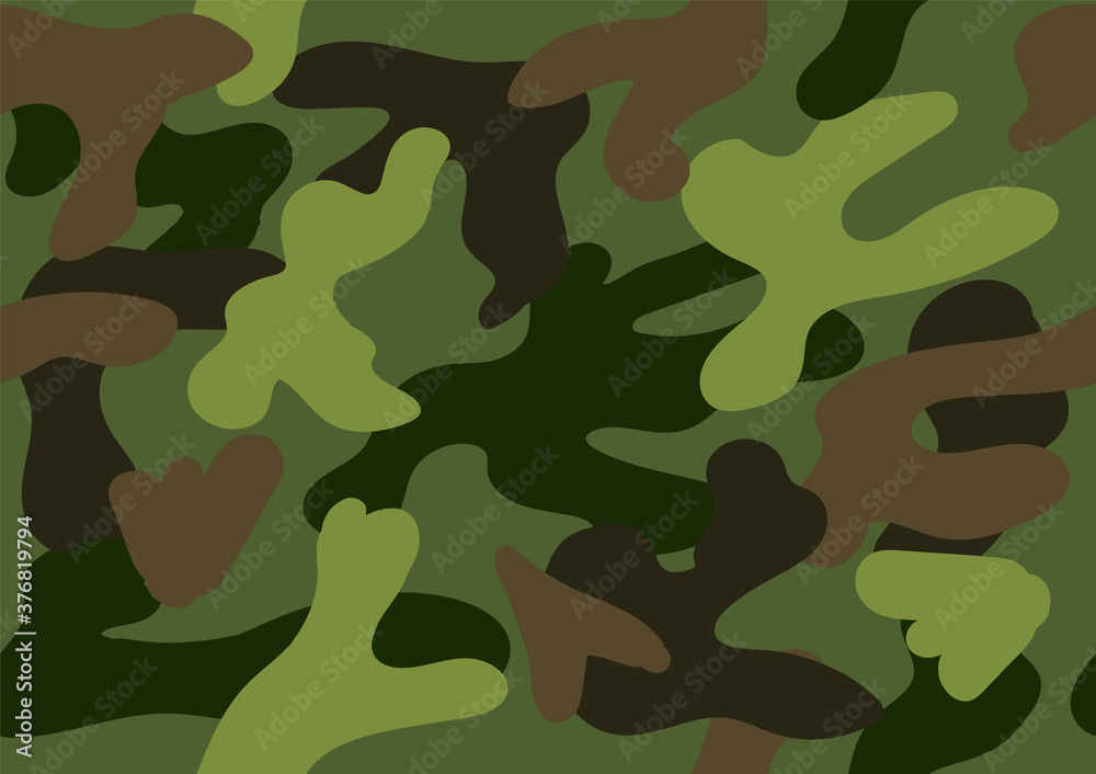Fototapeta premium Camouflage seamless pattern. Vector grunge illustration. Military background