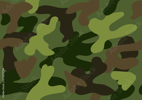 Camouflage seamless pattern. Vector grunge illustration. Military background