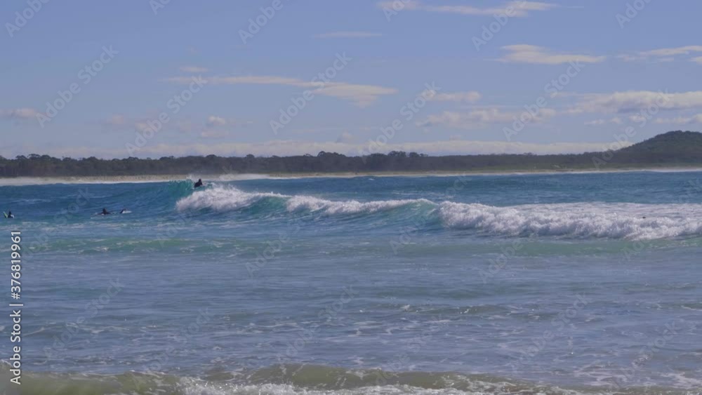 Fun surfing the waves - Crescent Head Beach - NSW Australia - Slow motion Fun surfing the waves - Crescent Head Beach - NSW Australia - Slow motion