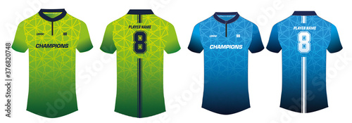 Sports t-shirt jersey design template, mock up uniform front and back view