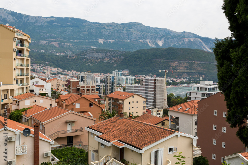 Panorama of the city of Budva in Montenegro.
