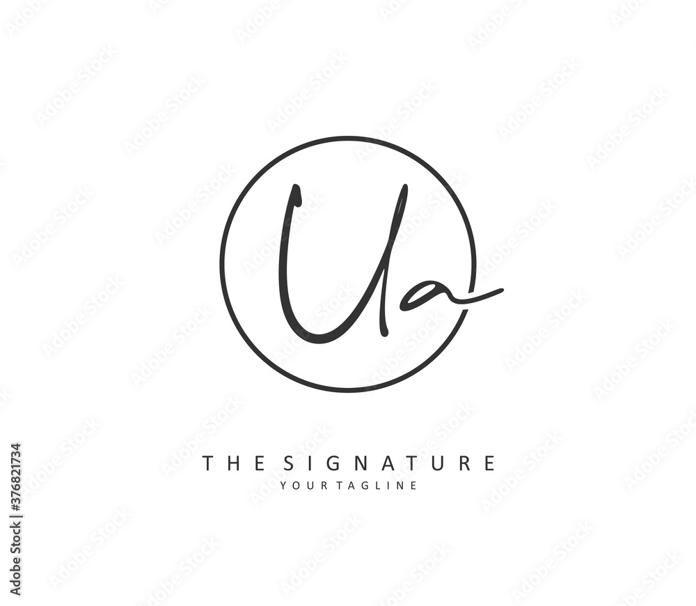 U A UA Initial letter handwriting and signature logo. A concept handwriting initial logo with template element. U A UA Initial letter handwriting and signature logo. A concept handwriting initial logo with template element.