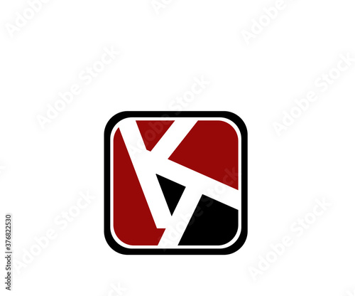 Letter k and t logo design template