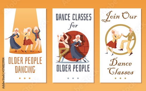 Older dancing people vector illustration.