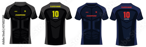 Sports t-shirt jersey design template, mock up uniform front and back view