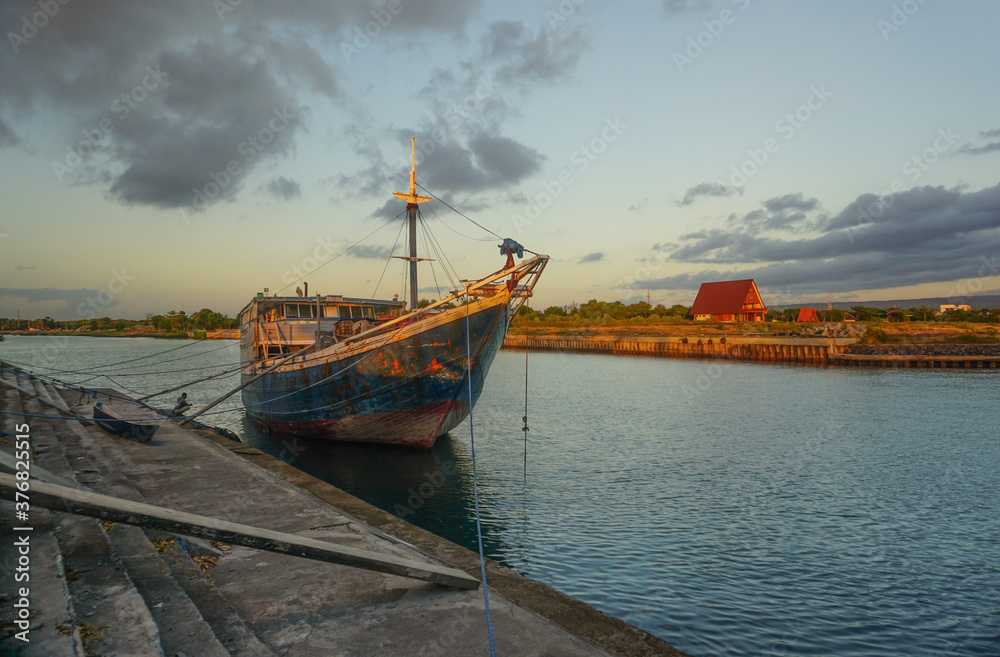 Obraz premium The view around New Marina Boom Beach at Banyuwangi City East Java Indonesia