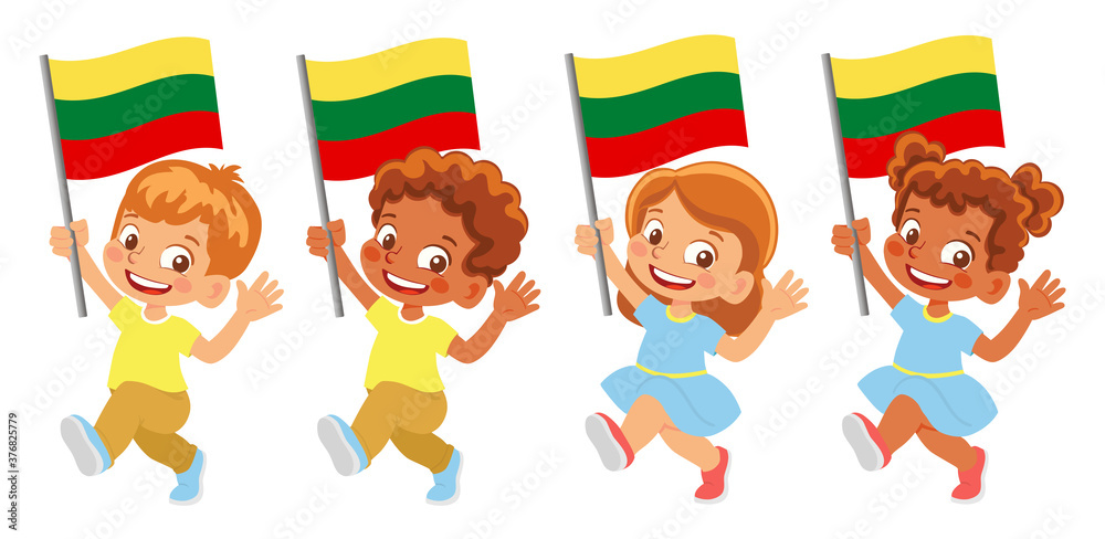 lithuania flag in hand set