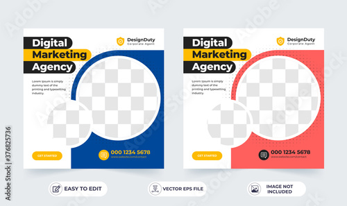 Online digital marketing agency banner for a social media post template