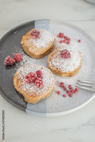 Wallpaper Mural sweet home made vanilla pancakes with raspberries Torontodigital.ca