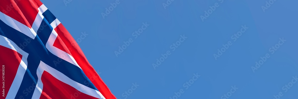 3D rendering of the national flag of Norway waving in the wind 3D rendering of the national flag of Norway waving in the wind