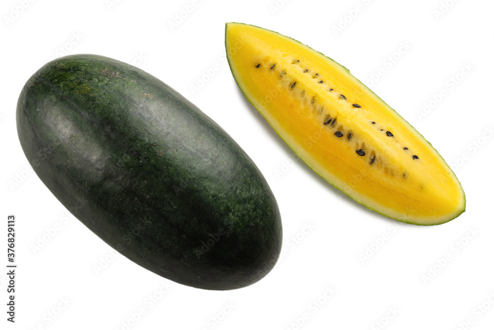 Yellow watermelon isolated. Yellow watermelon isolated.