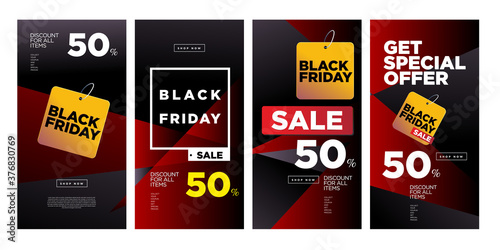 Black Friday sales 50% discount banner design template