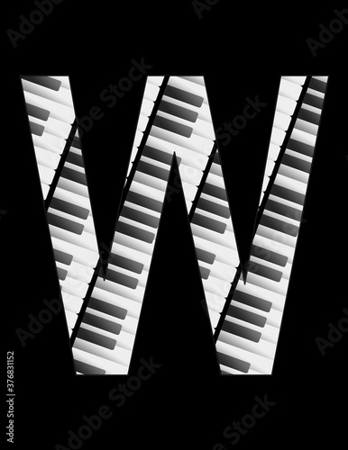 design for backgrounds of musical themes with the letter W