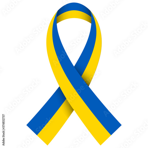 Ribbon flag of Ukraine UA, vector flag of Ukraine ribbon symbol independence freedom and unity