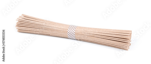 japanese soba noodle sticks isolated on a white background