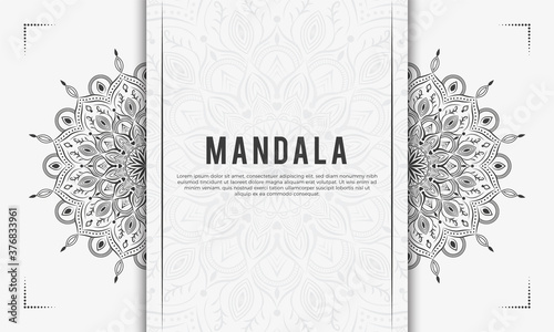 Mandala background with floral ornament pattern. Hand drawn mandala design. Vector mandala template for decoration invitation, cards, wedding, logos, cover, brochure, flyer, banner.