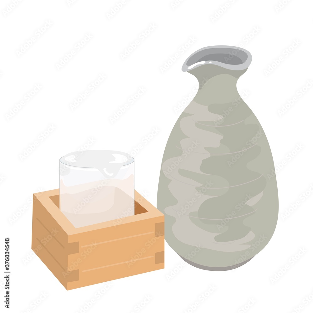 冷酒升酒日本酒のイラストstock Vector Adobe Stock