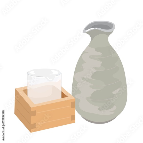 冷酒　升酒　日本酒のイラスト
