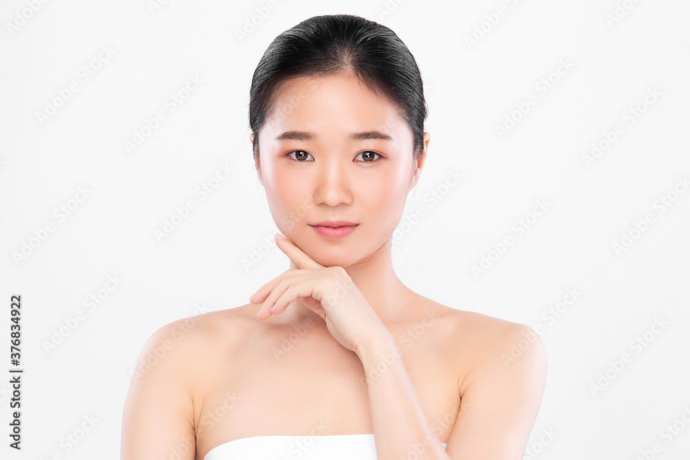 Beautiful young asian woman with clean fresh skin on white background, Face care, Facial treatment, Cosmetology, beauty and spa, Asian women portrait Beautiful young asian woman with clean fresh skin on white background, Face care, Facial treatment, Cosmetology, beauty and spa, Asian women portrait