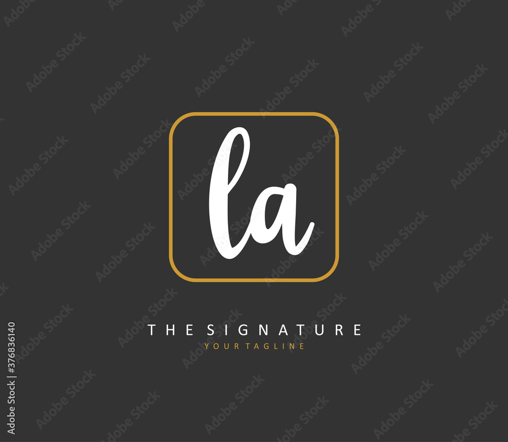 L A LA Initial letter handwriting and signature logo. A concept handwriting initial logo with template element. L A LA Initial letter handwriting and signature logo. A concept handwriting initial logo with template element.