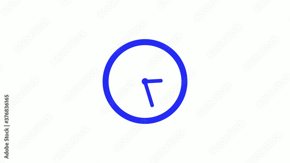 Amazing blue color counting down clock icon on white background,circle clock icon Amazing blue color counting down clock icon on white background,circle clock icon