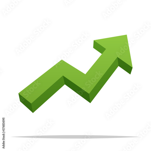 Upward growth arrow vector isolated illustration