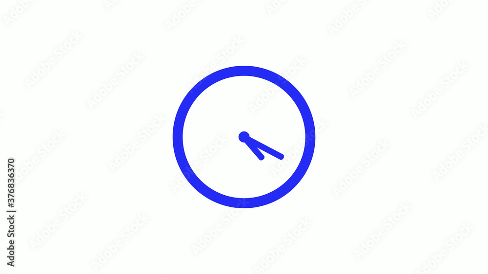 Amazing blue color counting down clock icon on white background,circle clock icon Amazing blue color counting down clock icon on white background,circle clock icon