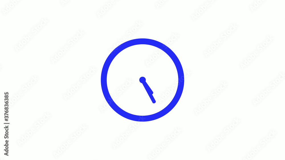 Amazing blue color counting down clock icon on white background,circle clock icon Amazing blue color counting down clock icon on white background,circle clock icon