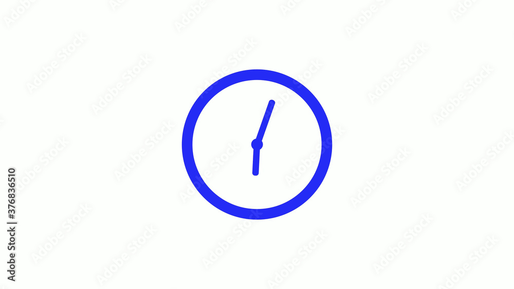 Amazing blue color counting down clock icon on white background,circle clock icon Amazing blue color counting down clock icon on white background,circle clock icon