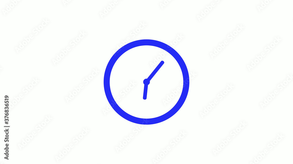 Amazing blue color counting down clock icon on white background,circle clock icon Amazing blue color counting down clock icon on white background,circle clock icon