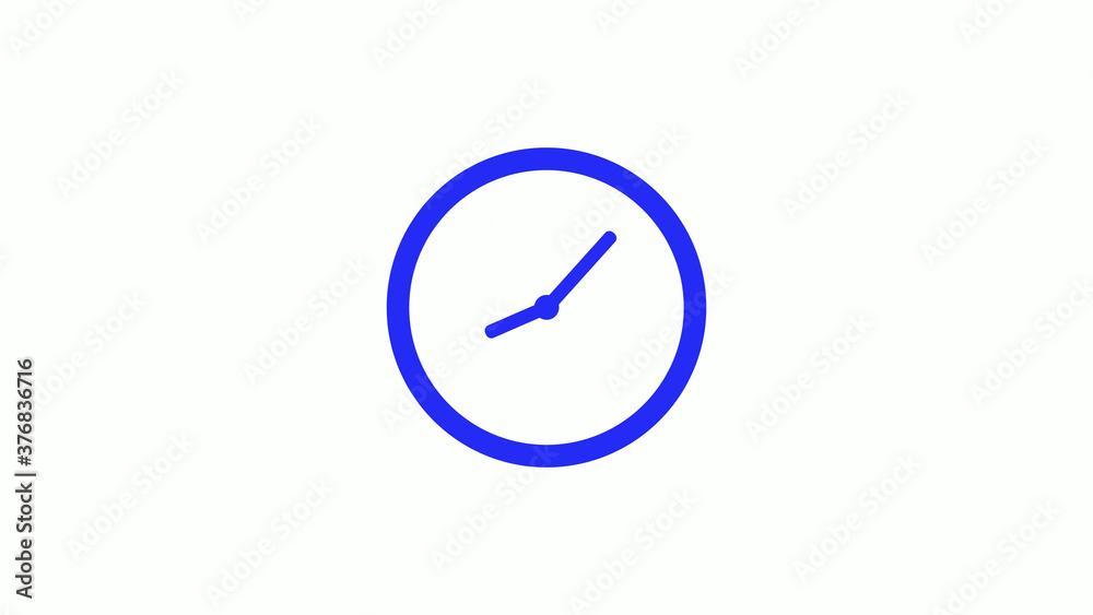 Amazing blue color counting down clock icon on white background,circle clock icon Amazing blue color counting down clock icon on white background,circle clock icon