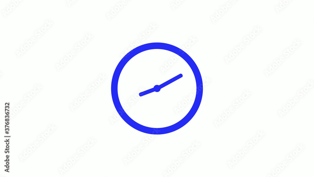 Amazing blue color counting down clock icon on white background,circle clock icon Amazing blue color counting down clock icon on white background,circle clock icon