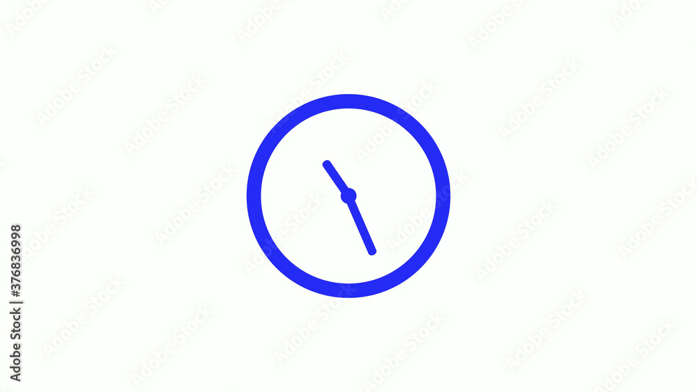 Amazing blue color counting down clock icon on white background,circle clock icon Amazing blue color counting down clock icon on white background,circle clock icon