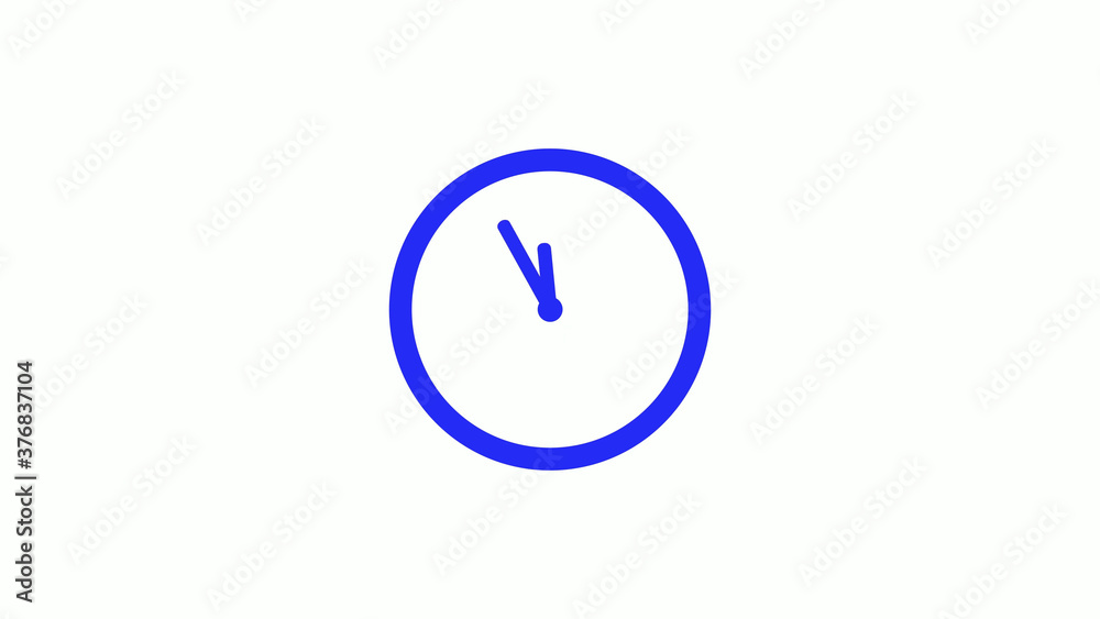 Amazing blue color counting down clock icon on white background,circle clock icon Amazing blue color counting down clock icon on white background,circle clock icon
