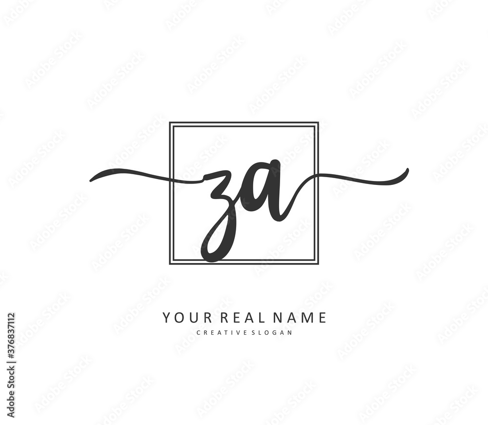 Z A ZA Initial letter handwriting and signature logo. A concept handwriting initial logo with template element. Z A ZA Initial letter handwriting and signature logo. A concept handwriting initial logo with template element.