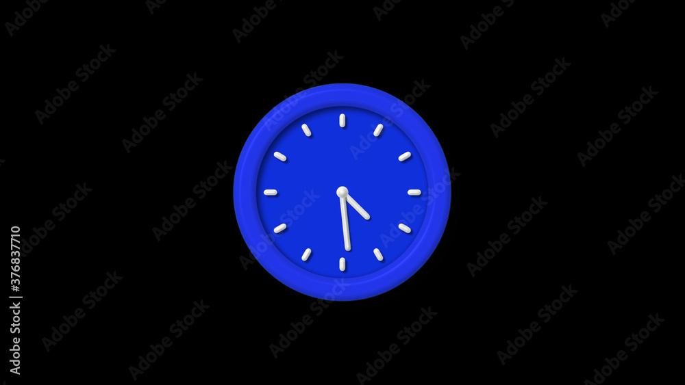 New blue color 3d wall clock icon on black background,counting down clock icon New blue color 3d wall clock icon on black background,counting down clock icon