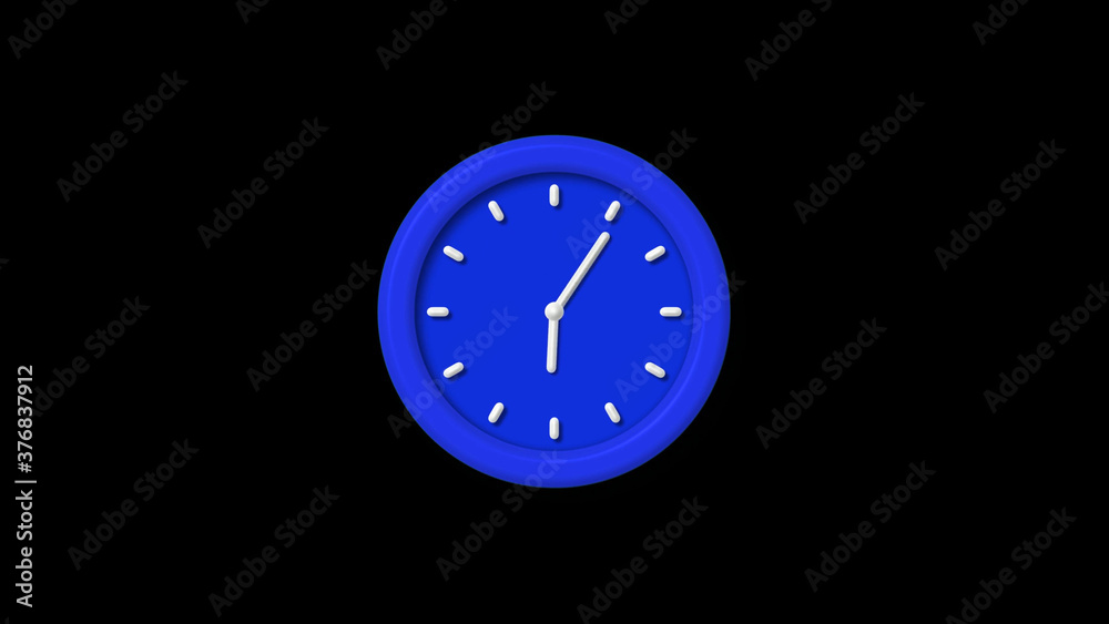 New blue color 3d wall clock icon on black background,counting down clock icon New blue color 3d wall clock icon on black background,counting down clock icon