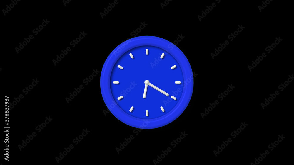 New blue color 3d wall clock icon on black background,counting down clock icon New blue color 3d wall clock icon on black background,counting down clock icon