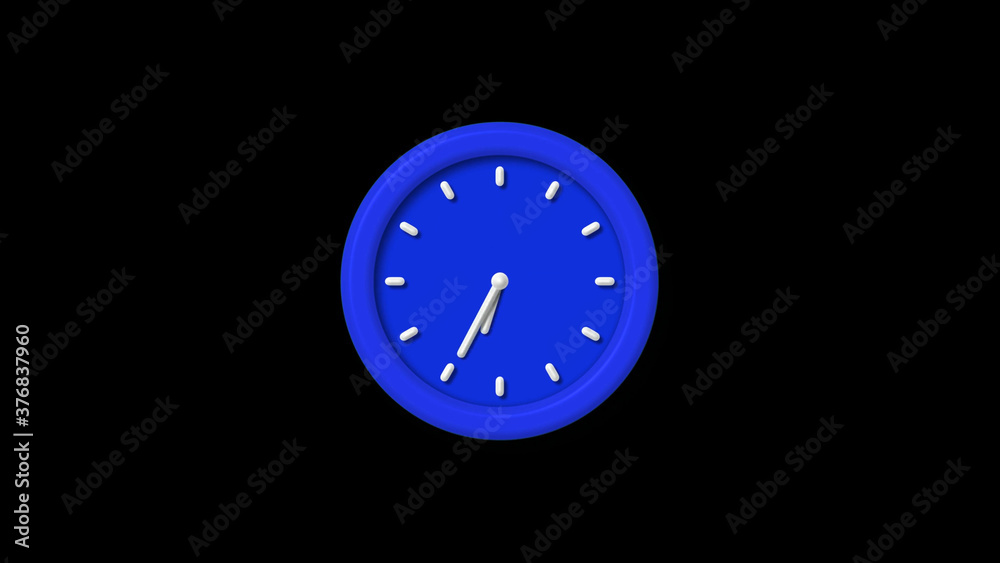 New blue color 3d wall clock icon on black background,counting down clock icon New blue color 3d wall clock icon on black background,counting down clock icon