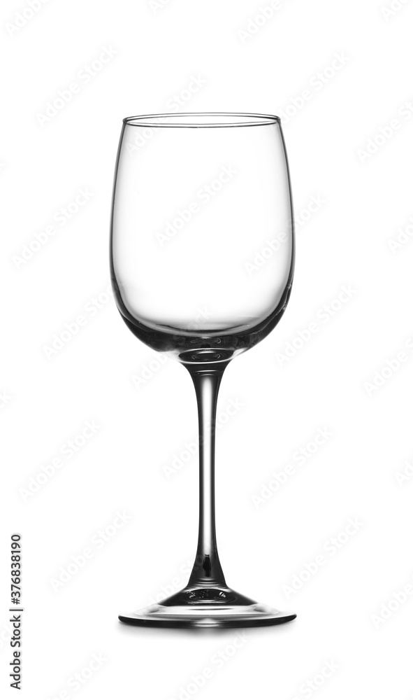 Empty glass on white background