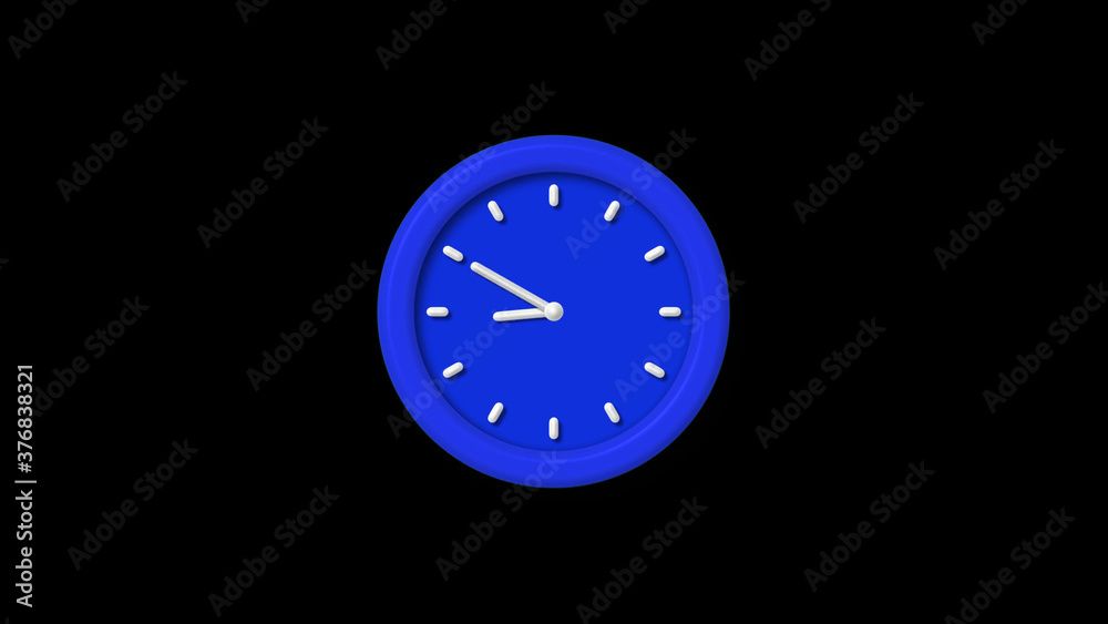 New blue color 3d wall clock icon on black background,counting down clock icon New blue color 3d wall clock icon on black background,counting down clock icon