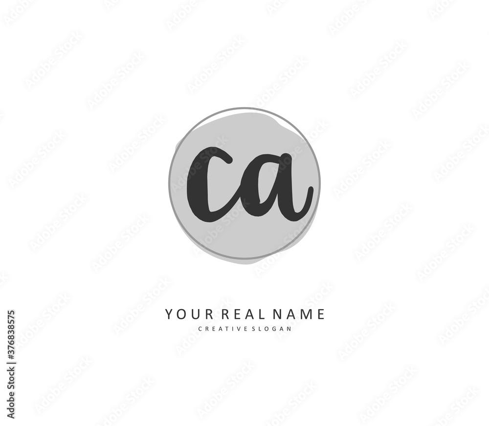 C A CA Initial letter handwriting and signature logo. A concept handwriting initial logo with template element. C A CA Initial letter handwriting and signature logo. A concept handwriting initial logo with template element.