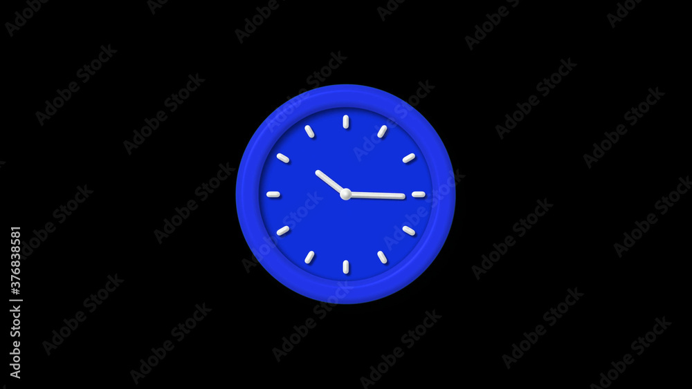 New blue color 3d wall clock icon on black background,counting down clock icon New blue color 3d wall clock icon on black background,counting down clock icon