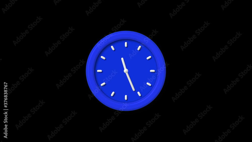 New blue color 3d wall clock icon on black background,counting down clock icon New blue color 3d wall clock icon on black background,counting down clock icon
