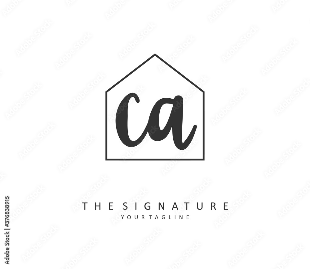 C A CA Initial letter handwriting and signature logo. A concept handwriting initial logo with template element. C A CA Initial letter handwriting and signature logo. A concept handwriting initial logo with template element.