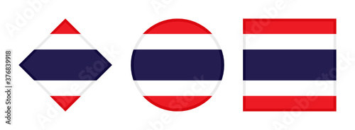 thailand flag icon set. isolated on white background 